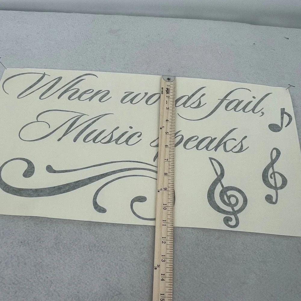 Music Quote Wall Decal When Words Fail Music Speaks Grey Vinyl Sign 22x10